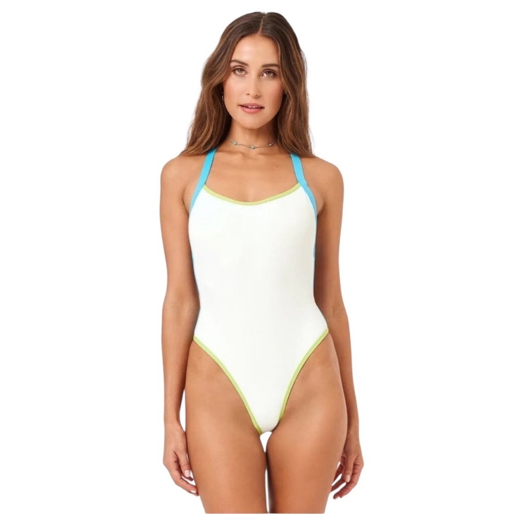 NWT L*Space Ribbed Baewatch Colorblock One Piece Classic Swimsuit
